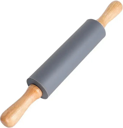 Vilde Silicone Baking Mat Dough Kneading Surface 65 X 45cm & Rolling Pin Wooden Handles Set