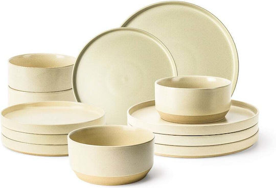 Miamio Bej Ceramică Set de Vase 12buc