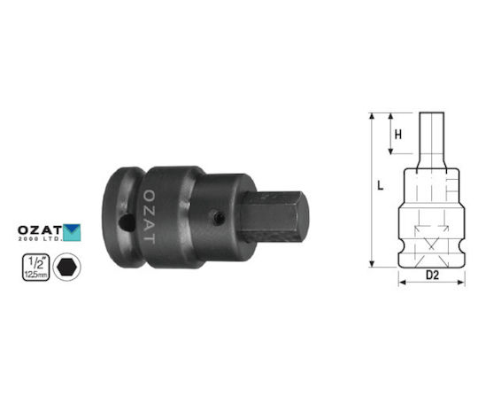 Impact 1/2'' Socket Head 6mm External Hex Profile