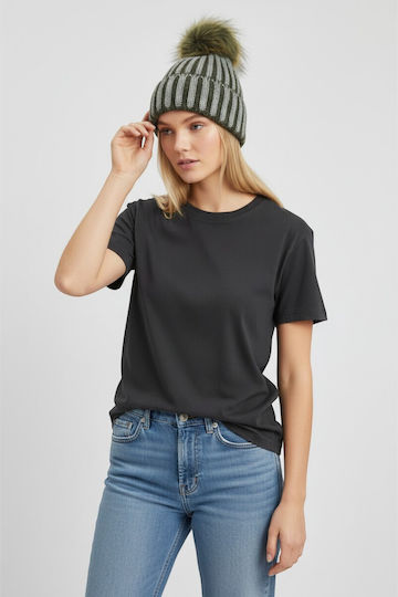 Pom Pom Beanie Γυναικείος Σκούφος Πλεκτός σε Χακί χρώμα