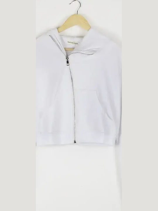 Croppped Sweatshirt Kapuzen Weiß Größe XL