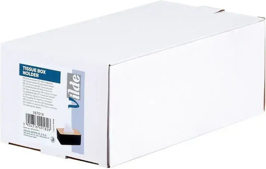 Vilde Θήκη για Χαρτομάντηλα Ξύλινη Μαύρη 24x13x9.5cm 567016