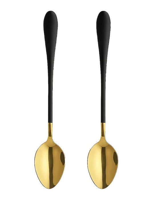 Stainless Steel Dessert / Ice Cream Spoons Gray 2 Pieces
