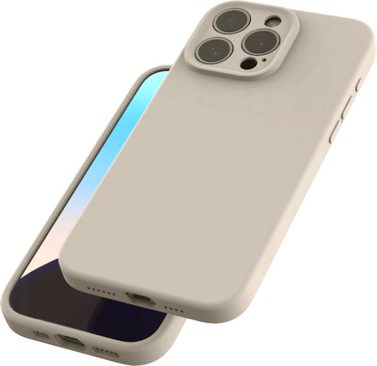 Spacecase Silicone Umschlag Rückseite Silikon Beige (iPhone 15 Pro Max)