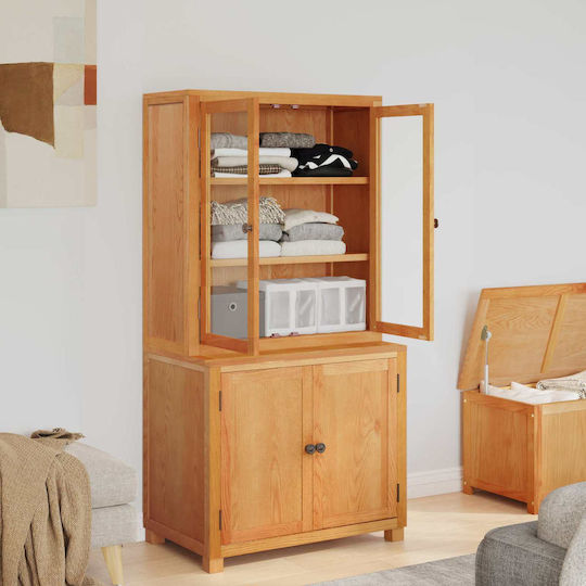 Office Cabinet in Brown Wood 80x50x160cm