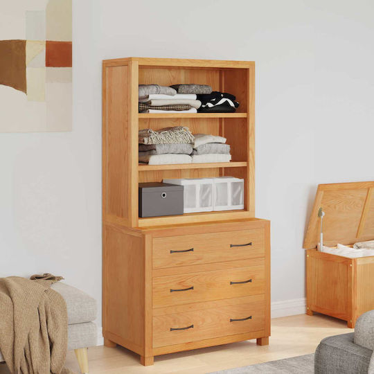 Büroaufbewahrungsschrank aus braunem Holz 80x50x160cm