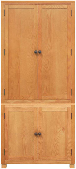 Büroaufbewahrungsschrank aus Brauner Massivholzzurück 80x50x180cm