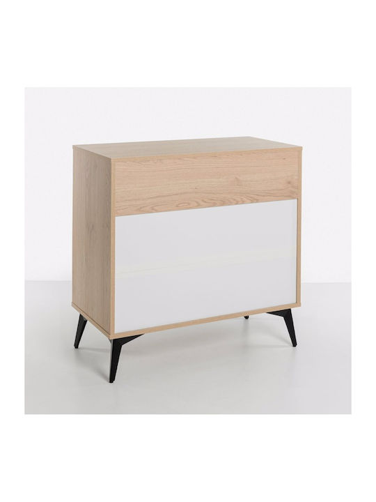 Neon Wooden Chest of Drawers with 3 Drawers Natural 80x39x83cm