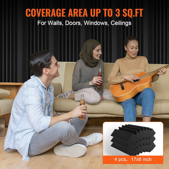 Vevor Σετ Ηχοαπορροφητικών (4τμχ) σε Σχέδιο Wedge 16.5cm x 6.3cm x 120mm