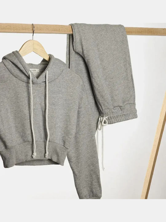 Set Damen Jogginghosen Crop Top Grau Größe XL