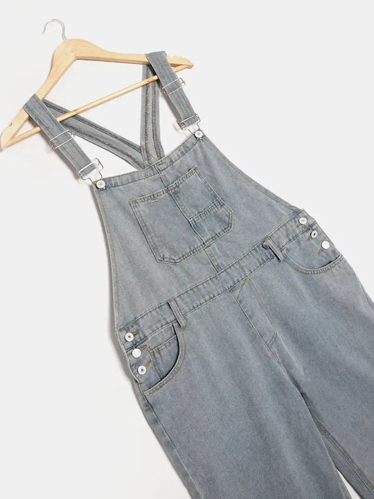 Denim Latzhose mit Spaghetti-Träger Hellblau Größe XL