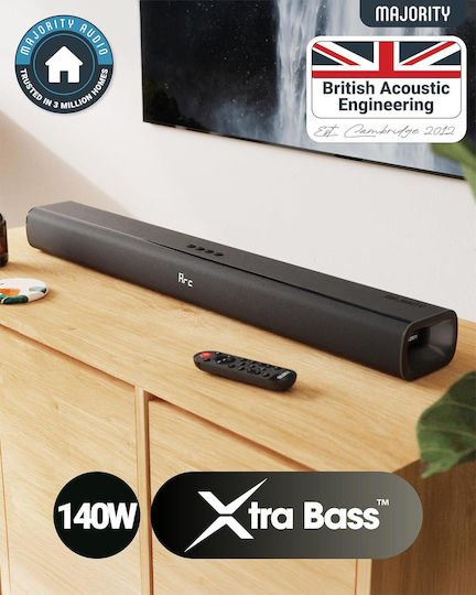 Majority Naga 80 Саундбар 2.1 Bluetooth и HDMI 140W с Дистанционно Черен