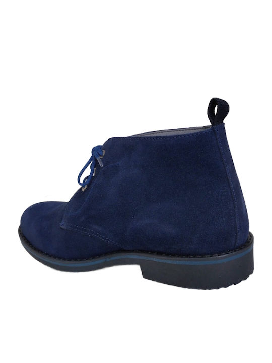 Leather Blue Men's Boots