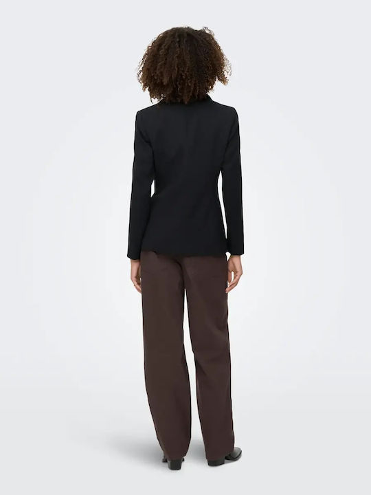 Only Lung Blazer pentru femei Cu talie Sacou Black Only Lung Blazer pentru femei Cu talie Sacou Black