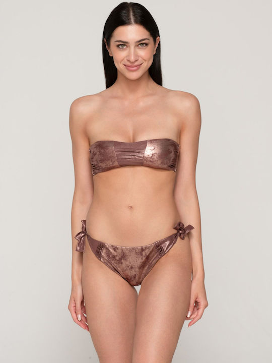 Fără bretele Top bikini Brown