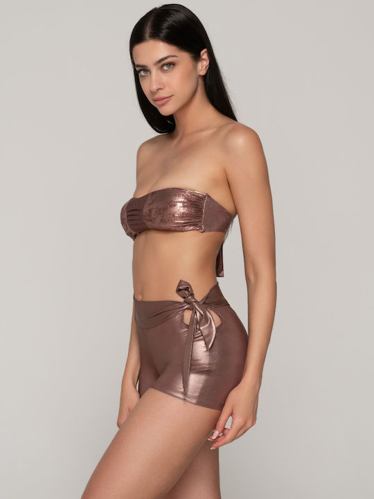 Fără bretele Top bikini Brown