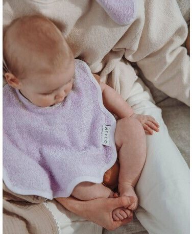 Meyco Σαλιάρα από 100% Βαμβάκι με Αυτοκόλλητο Soft Lavender 2τμχ