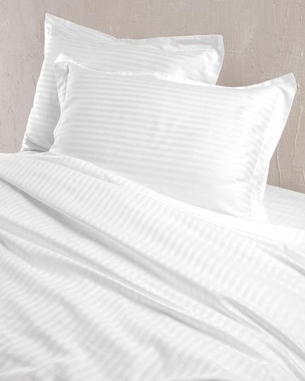 Rythmos Sheet King Size 280x300cm. Satin Stripes White