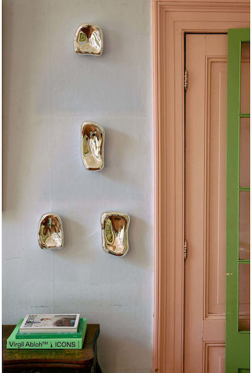 HK Living Glass Wall Hanger with 4 Slots Silver 41.5x7.5x26.5cm 4pcs