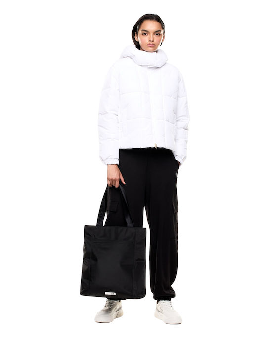 Women's Lifestyle Jacket for Winter with Hood White