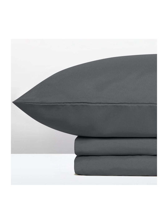 Cannon Sheet Set with 2 Pillowcases Super-Double with Elastic 160x200+35cm. Light Gray 3pcs
