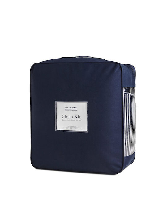 Cannon Σετ Σεντόνια Μονά με Λάστιχο 100x200+35εκ. Blue (3τμχ)
