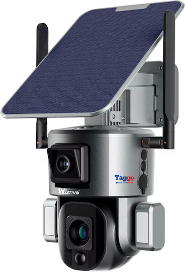 Cameră de Supraveghere 4G 4K Ultra HD Cameră Dublă 4MP+4MP Zoom Optic 20x Încărcare Solară Rotire Controlată prin Aplicație Rezistentă la Apă IP66