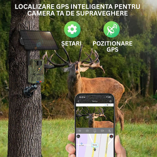 Cameră de Supraveghere Solară 4G GPS 16MP Foto 4MP Video Panou Solar 4W Baterie 7800mAh Detecție Mișcare Audio Bidirecțional IP65