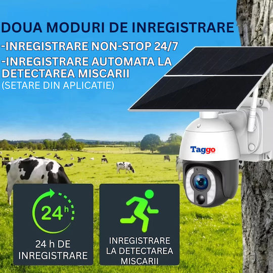 Cameră de Supraveghere Panou Solar 8MP Conexiune Cartelă SIM 4G Zoom Optic 20x Comunicare Bidirecțională