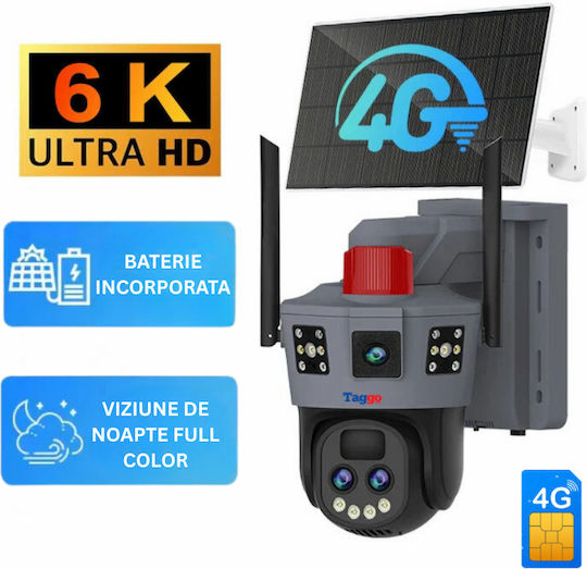 Cameră de Supraveghere Solară 4G 12MP Trei Lentile Zoom 10x Impermeabilă IP66