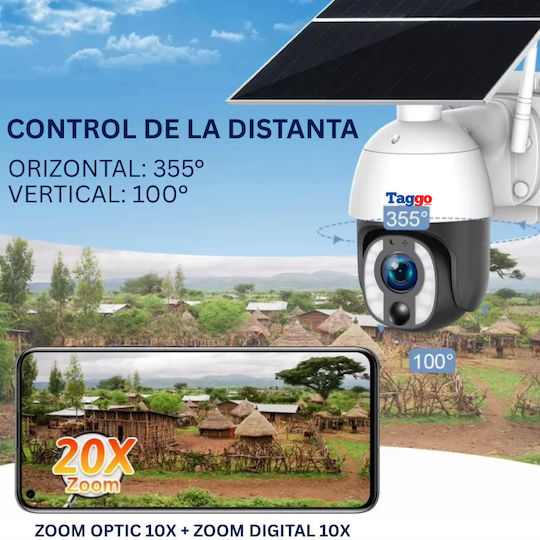 Überwachungskamera Solar Panel 8mp Wi-Fi Verbindung 20x Optischer Zoom Zwei-Wege-Kommunikation