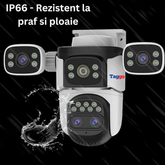 Cameră Supraveghere Wifi 16MP – Zoom 10x Vedere Nocturnă Color Audio Bidirecțional Detectare Mișcare Urmărire Automată Multi Obiectiv