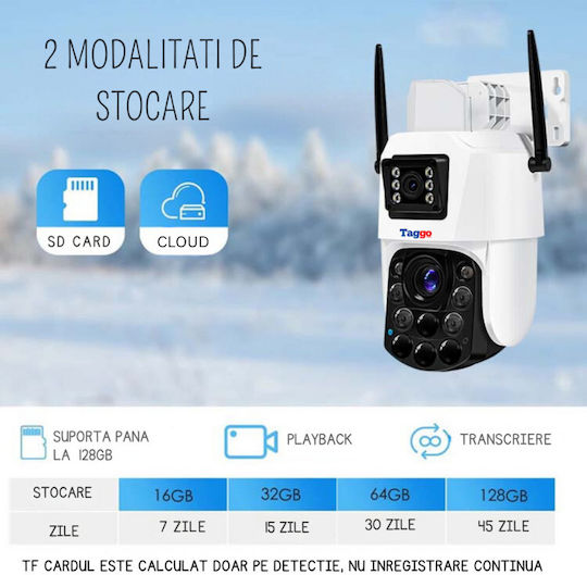 4k Wifi Surveillance Camera 100x 2 Lenses App Control Human Detection Ip66 Waterproof
