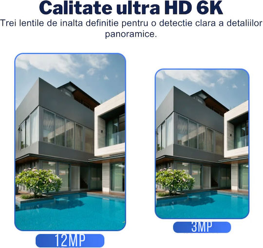 Cameră Crocodil 4G Solară cu Mai Multe Lentile 12MP Panou Solar 10W Stocare Cloud SD IP66 Rezistentă la Apă Urmărire Persoană