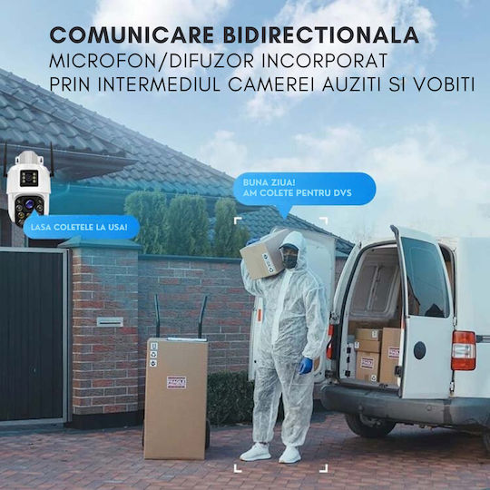 4k Wifi Surveillance Camera 100x 2 Lenses App Control Human Detection Ip66 Waterproof