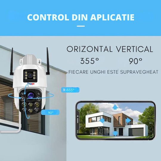 4k Wifi Surveillance Camera 100x 2 Lenses App Control Human Detection Ip66 Waterproof
