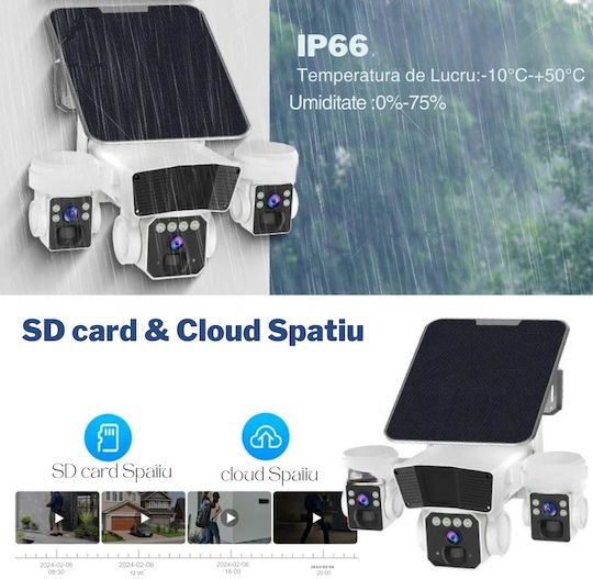 Cameră Crocodil 4G Solară cu Mai Multe Lentile 12MP Panou Solar 10W Stocare Cloud SD IP66 Rezistentă la Apă Urmărire Persoană