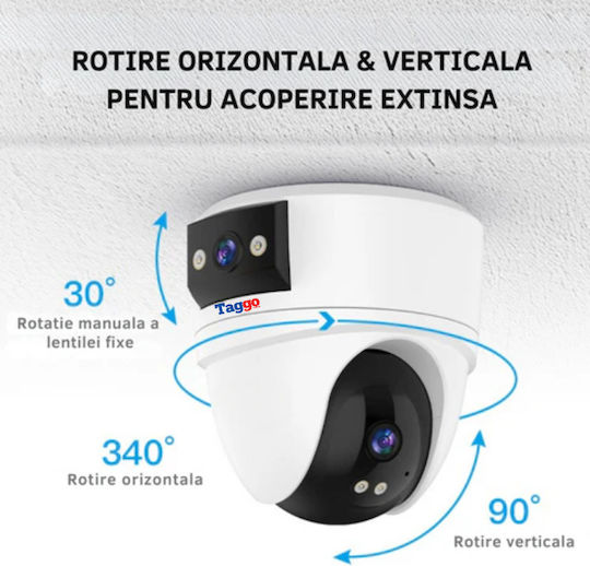 Wifi Surveillance Camera 5mp Resolution Human Detection Automatic Tracking Dual Lenses Two-way Communication
