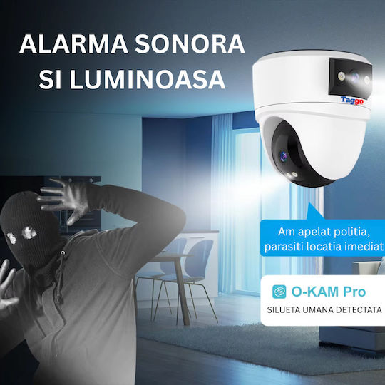 Wifi Surveillance Camera 5mp Resolution Human Detection Automatic Tracking Dual Lenses Two-way Communication