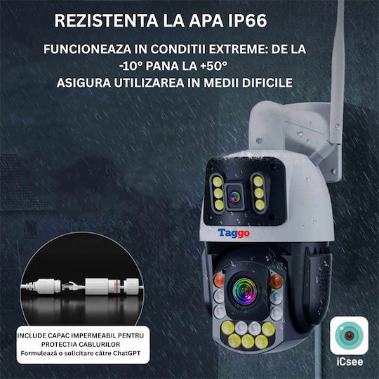 Cameră Supraveghere Conexiune Wi-Fi 8MP 4K Zoom Optic 50x Vedere Nocturnă Color