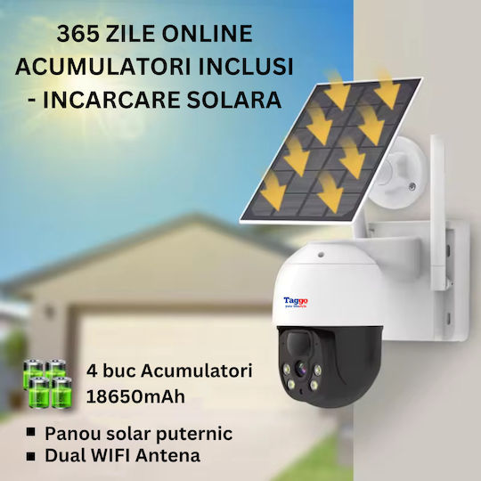 Sistem De Supraveghere Outdoor Cu 4 Camere 360 Wireless Profesional Încărcare Solară 4 Canale Hd 4mp Wireless Monitor Lcd Ir 30m