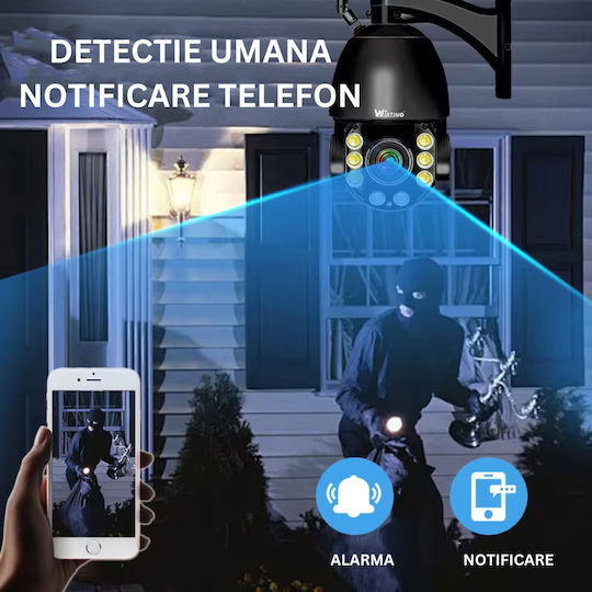Cameră de Supraveghere 4G 4K Ultra HD Zoom Optic 100x Rotire Controlată prin Aplicație Impermeabilă IP66