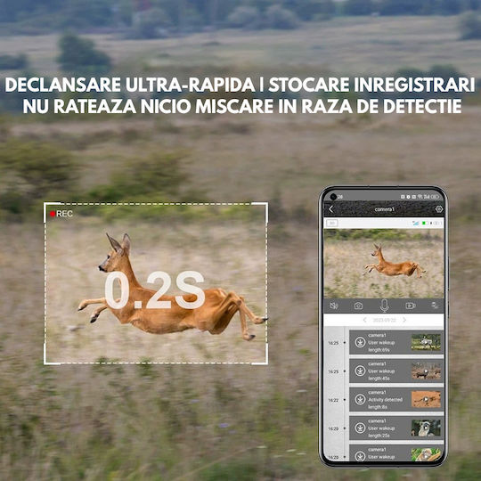 Cameră de Supraveghere Solară 4G 16MP Foto 4MP Video Panou Solar 4W Baterie 7800mAh Detectare Mișcare Audio Bidirecțional IP66