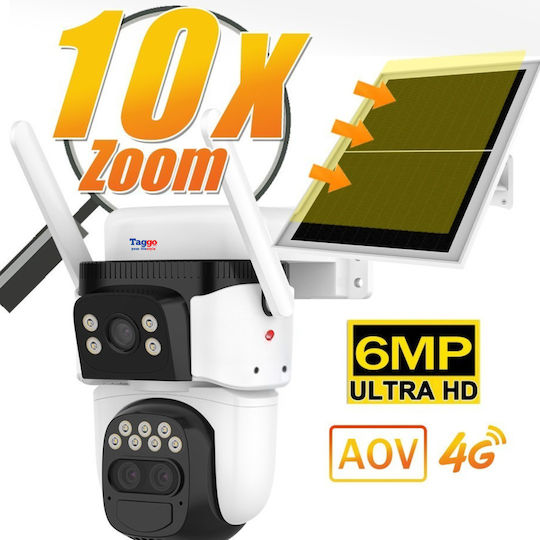 Cameră de Supraveghere cu Panou Solar 4G Detecție Umană 360° PTZ Lentilă Dublă Zoom 10x Rezistentă la Apă