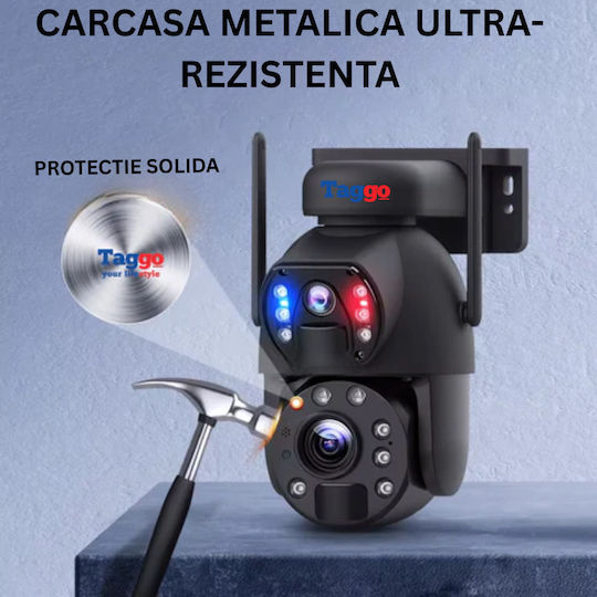 Cameră Supraveghere Wifi 3K Ultra HD Zoom 20x Cameră Dublă Încărcare Solară Rotire Controlată prin Aplicație IP66 Rezistentă la Apă