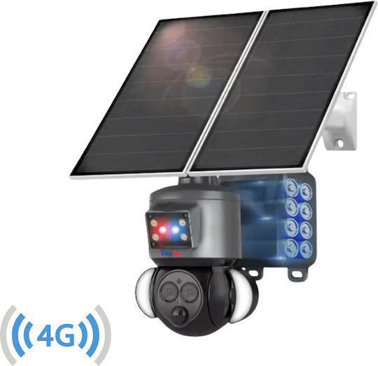 Surveillance Camera 4G Solar Charging Panel 20W 4K 12x Zoom FullHD Rain Charging App-Controlled Rotation IP66 Waterproof