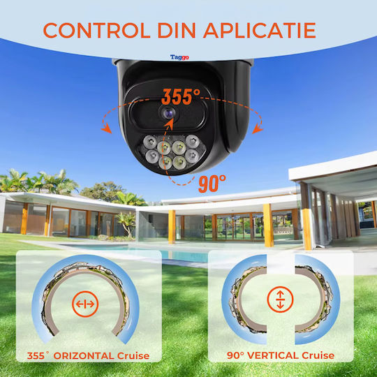 4g Sim Card Surveillance Camera 6k 10mp 3 Screens Automatic Tracking App Control Waterproof Full Color