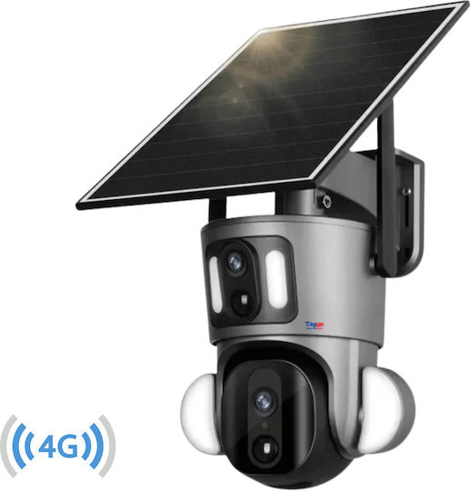 Dual Camera Surveillance Camera 6MP 4G 3K Ultra HD Solar Charging App-Controlled Rotation IP66 Waterproof