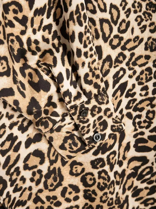 Oversized Animal Print Shirt Size One Size