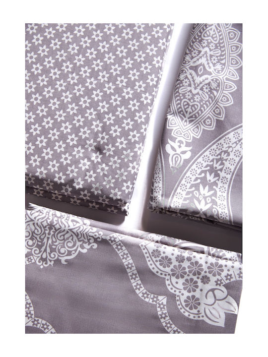 Comfort Σετ Σεντόνι με 1 Μαξιλαροθήκη King Size 270x245εκ. Γκρι (6τμχ)